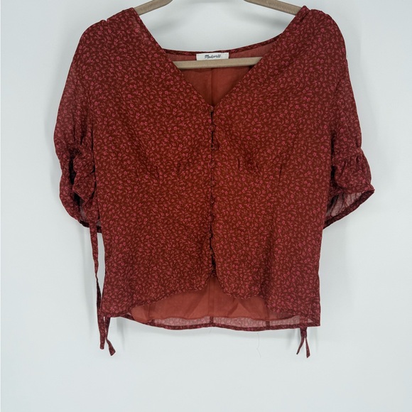 Madewell Tops - Madewell rust floral Blouse